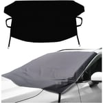 Ahlsen - Couverture Pare-Brise Voiture, Bache de Protection Hiver pour Véhicules, Protege Pare Brise Givre et Fenetre Avant, Contre Neige, Gel,