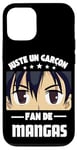 Coque pour iPhone 15 Pro Juste un garçon Manga- otaku japonais manga