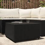 Table basse de jardin Carré Noir 50x50x30 cm Résine tressée The Living Store Noir