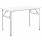 Table pliante de cuisine à manger hauteur réglable pour 4 personnes 120 cm blanc