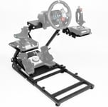 G27 Foldable Flight Racing Wheel Stand Fit For 25 G29,Thrustmaster T80 T150,Hotas Warthog G Saitek Gaming Sim Frame With 3 Shift Lever Panels And Seat Slot Not Included Wheel Pedals