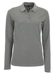 Polo Manches Longues - Femme - 02083 - Gris Chiné