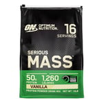 Optimum Nutrition Serious Mass Protein Powder with Creatine, Glutamine, 25 Vitamins and Minerals, Vanilla Flavour, 16 Servings, 5.45KG