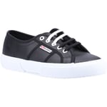 Superga 2750 Leather Mens Black/White Trainers material_leather1 - Size UK 9