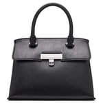 Calvin Klein Becky Mini Sac à bandoulière avec poignée supérieure Femme, Noir/Argent, Taille Unique