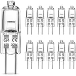 Choyclit - Luminaire Ampoules Halogènes G4, Lampe de Base à Broche Halogène G4 12V 20W, 2800K Blanc Chaud Gradable G4 Lampe à Capsule Transparente