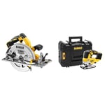 DEWALT circulaire XR 18V BL - sans batterie ni chargeur - 184mm & Scie Sauteuse à Poignée Supérieure Brushless XR 18V Li-ion - DCS334NT-XJ - Scie sans Fil avec Coffret TSTAK et Éclairage LED