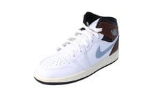 Nike Mens Air Jordan 1 Mid SE GS White Trainers - Size UK 4