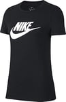 Nike W NSW Tee Essntl Icon Futura T- T-shirt Femme - Multicolore ( Black - White ) - M