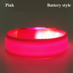 Mordely USB laddningsarmband LED lysande armband ROSA BATTERISTIL Pink Battery style-Battery style