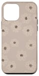 Coque pour iPhone 12 mini Fleur florale beige neutre sur sable beige mignon bohème