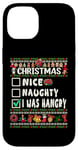 iPhone 14 Cute Nice Naughty I was Hangry Christmas Santa Claus Case