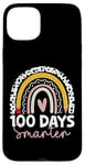 Coque pour iPhone 15 Plus 100 Days Smarter Teacher Rainbow, 100e journée d'école