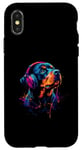 iPhone X/XS Artistic Colorful Rottweiler Music Headphones Dog Case