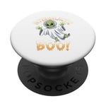 Illustration d'un fantôme extraterrestre pour Halloween dans Space Intergalactic Boo PopSockets PopGrip Adhésif