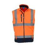 Yoko Hi vis Softshell Gilet - väst - Orange/Navy - 3XL