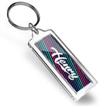 Henry Name Retro Pink Blue Keyring   #118145