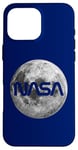 iPhone 16 Pro Max Retro NASA Worm Logo Full Moon Space Graphic Apollo Artemis Case