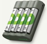 GP Recyko Everyday batterilader B441 (USB) inkl. 4 AA 2100mAh NiMH-batterier