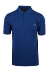 Fred Perry Mens Plain Polo Shirt Shaded Cobalt/Light Smoke - Blue - Size Medium