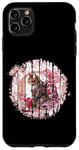 Coque pour iPhone 11 Pro Max Fleur de cerisier Chat Guerrier Fleur de samouraï