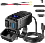 Pr Usb Moto, Pr Usb Moto Etanche Charge Qc3.0 Usb& Pd Type C, Chargeur Usb Moto Étanche Charge Avec Interrupteur Et Voltmètre Led, Pr Usb 12v Pour 12v 24v Voiture[X1832]