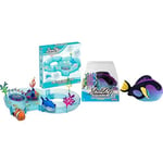 LANSAY ZHU ZHU Aquarium - Lot : 1 Merlin Le Poisson Chirurgien + 1 Circuit Coquillage - Mini Univers - Animal Interactif - Dès 4 Ans