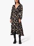 Soaked In Luxury Karven Long Sleeve Dress, Black Feather Flower