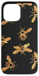 Coque pour iPhone 13 Pro Max Accessoire pour téléphone sur le thème des abeilles roses et noires