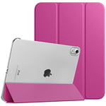 TiMOVO Coque Compatible avec iPad 10ème Génération 10,9 Pouces 2022 Étui, iPad 10 Coque, Légère&Mince Coque Arrière Translucide en PC, Housse Coque Trifold avec Réveil/Sommeil Auto, Magenta