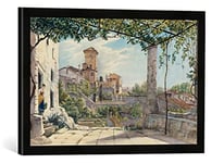 Kunst für Alle 'Encadré Image de Franz Ludwig Catel Villa Malte à Rome, d'art dans Le Cadre de Haute qualité Photos Fait Main, 60 x 40 cm, Noir Mat