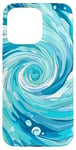 iPhone 15 Pro Max Swirl Blue Color Illustration Pattern Abstract Art Case