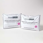 Lot de 2 Couettes Premium 4 saisons en duvet d'oie 10,5 + 4,5 tog, 135 x 200 cm - Blanc - Homescapes