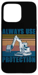 Coque pour iPhone 15 Pro Max Ouvrier du bâtiment Pilote d'excavatrice de chantier