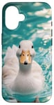 Coque pour iPhone 16 Canard Piscine Animaux mignons Vie d'étang