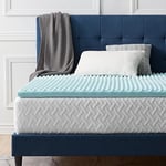 LUCID Memory Foam Mattress Topper Double Bed (135 x 190 cm) – Egg Crate Style – Gel Infusion – 5 cm thick, Blue