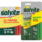 Solvite All-Purpose Wallpaper Adhesive & Wallpaper Repair Adhesive, Wallpaper Paste for Fixing Tears, Seams & Edges, Extra-Strong Glue for Seam Repair, Easy-Spread Wallpaper Glue, 1x56g