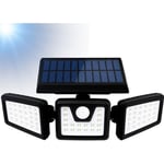 Lampe Solaire De Sécurité à Détecteur De Mouvement, 70LED Spot Mural Extérieur Puissant Avec 3 Têtes, Rotation à 360 Degrés,