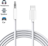 Câble Car Aux pour iPhone 7 Adaptateur Casque 3,5 mm Câble Aux Compatible avec les Accessoires iPhone 8 / 8Plus / X / XR / XS Câble Audio vers Voiture / Maison Stéréo et Casque, Autoradio Prend en charge tous les iOS Blanc 3ft / 1m