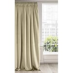 Eurofirany Ria Rideau en Velours Doux-1 pièce élégant de qualité supérieure pour Chambre à Coucher, Salon, Velvet, Polyester, Beige, 140 x 270cm