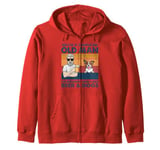 Vintage Grumpy Grandpa Like Beer And Red Border Collie Dogs Zip Hoodie