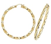 James Moore TH ER143-60 9CT YEL GOLD 60MM HOOP EARRINGS Jewellery