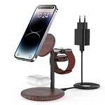 Station de Charge sans Fil 3 en 1, Station de Charge Mag Safe, Station de Charge sans Fil, Station de Charge sans Fil pour Apple Watch et iPhone avec Mag Safe pour iPhone 14 13 12, iWatch Ultra/8