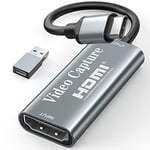 Carte de capture vidéo 1080p de type C, HDMI vers USB C, capture de jeux vidéo pour l'édition de jeux/streaming/enseignement en ligne