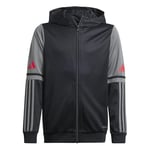 adidas Mixte Enfant SQUADRA25 Hoody Kids, Black/Team Grey Four/Pure Ruby, 7-8 Years