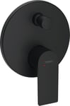 Hansgrohe Rebris E Single Lever Bath Mixer for Concealed Installation with Integrated Security Combination According to EN1717 for iBox Universal, Matt Black, 72469670
