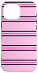 Coque pour iPhone 16 Pro Max Rose et bleu marine rayé girly esthétique Preppy Stripe