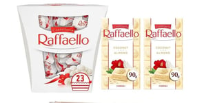 Rafaello Coconut & Almond Pralines 230g + 2 X Ferrero Raffaello White Chocolate