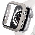 Protecteur Écran en Verre Trempé et PC Coque Compatible avec Apple Watch Serie 6 SE 5 4 44mm, [Couverture Complète] Coque de Protection Ultra-Fine et Mate pour iWatch 44mm