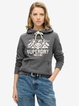 Superdry Lo-Fi Outdoor Graphic Hoodie - Grey, Grey, Size 8, Women